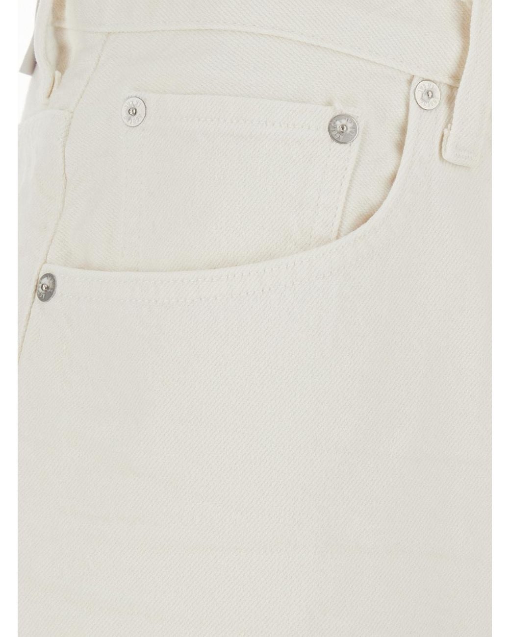 Agolde White Denim Shorts With Belt Loops