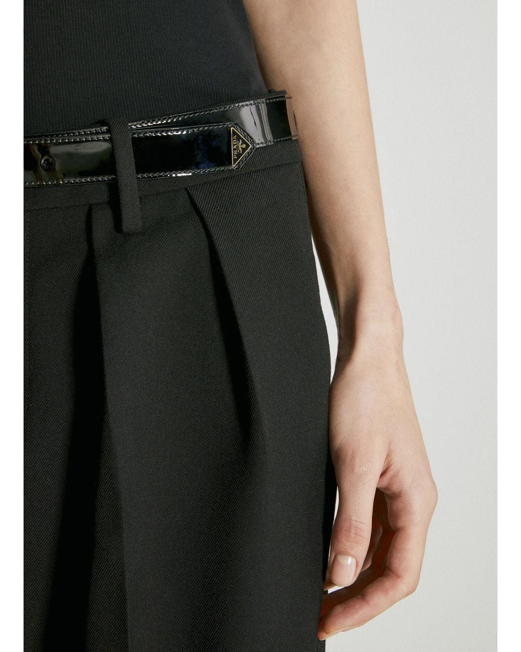Prada White Logo-Plaque Belt