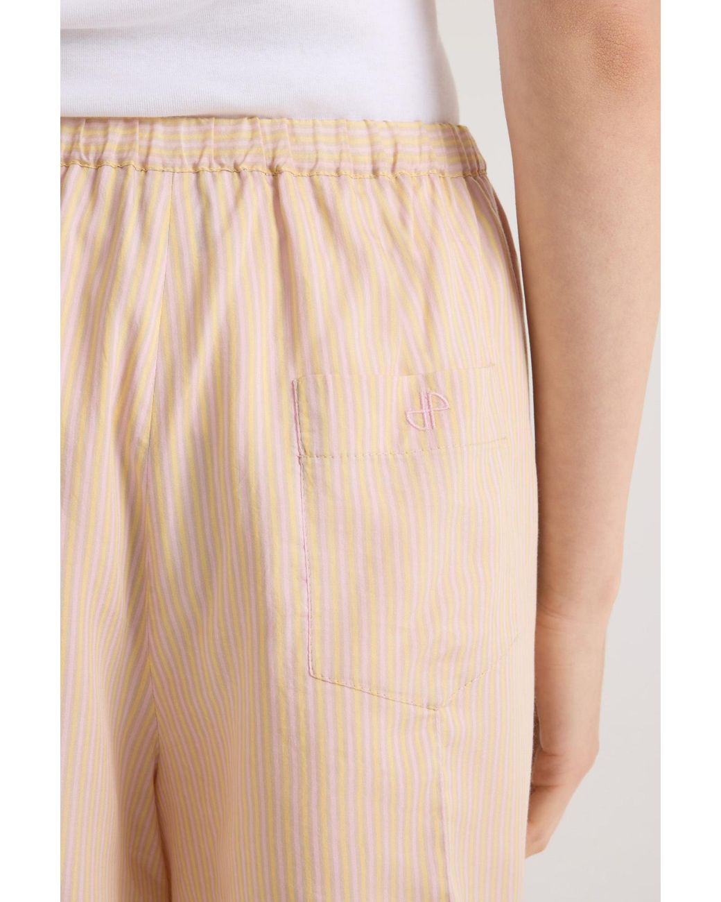 Patou Natural Striped Relaxed Shorts