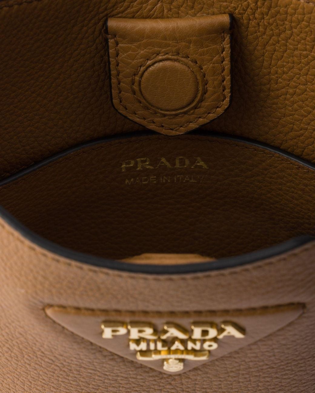 Prada Brown Logo Plaque Crossbody Bag
