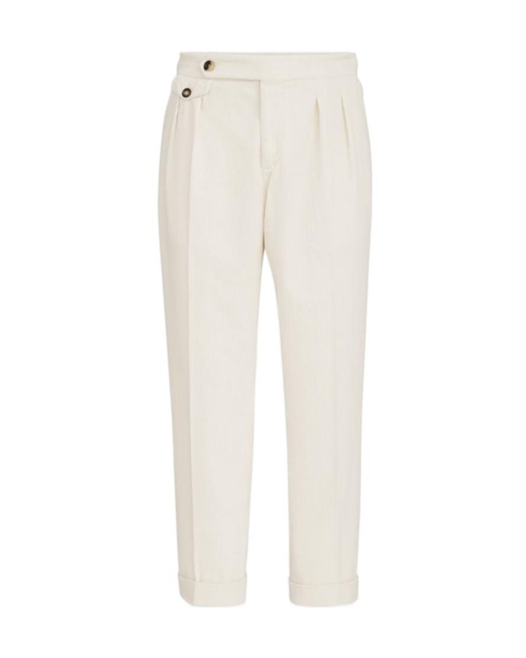 Brunello Cucinelli White Garment-Dyed Trousers for men
