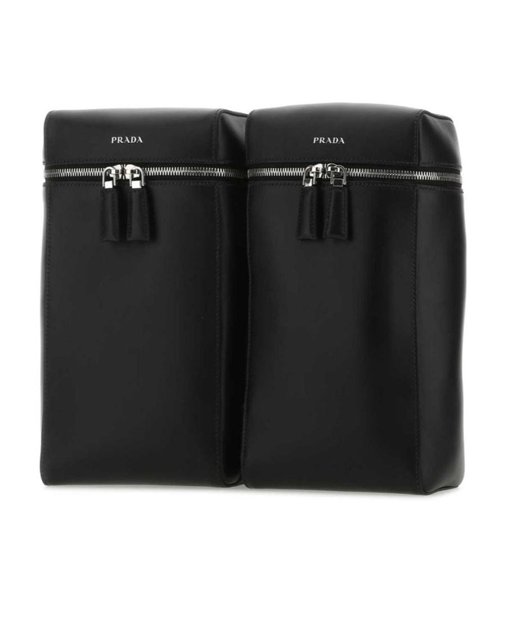 Prada Black Double Leather Backpack for men