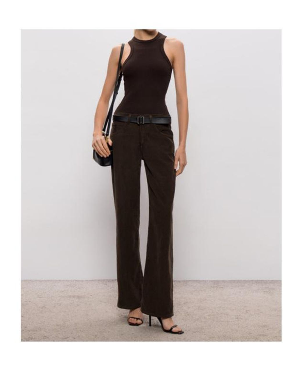 Dondup Brown Fine-Ribbed Stretch Tank Top