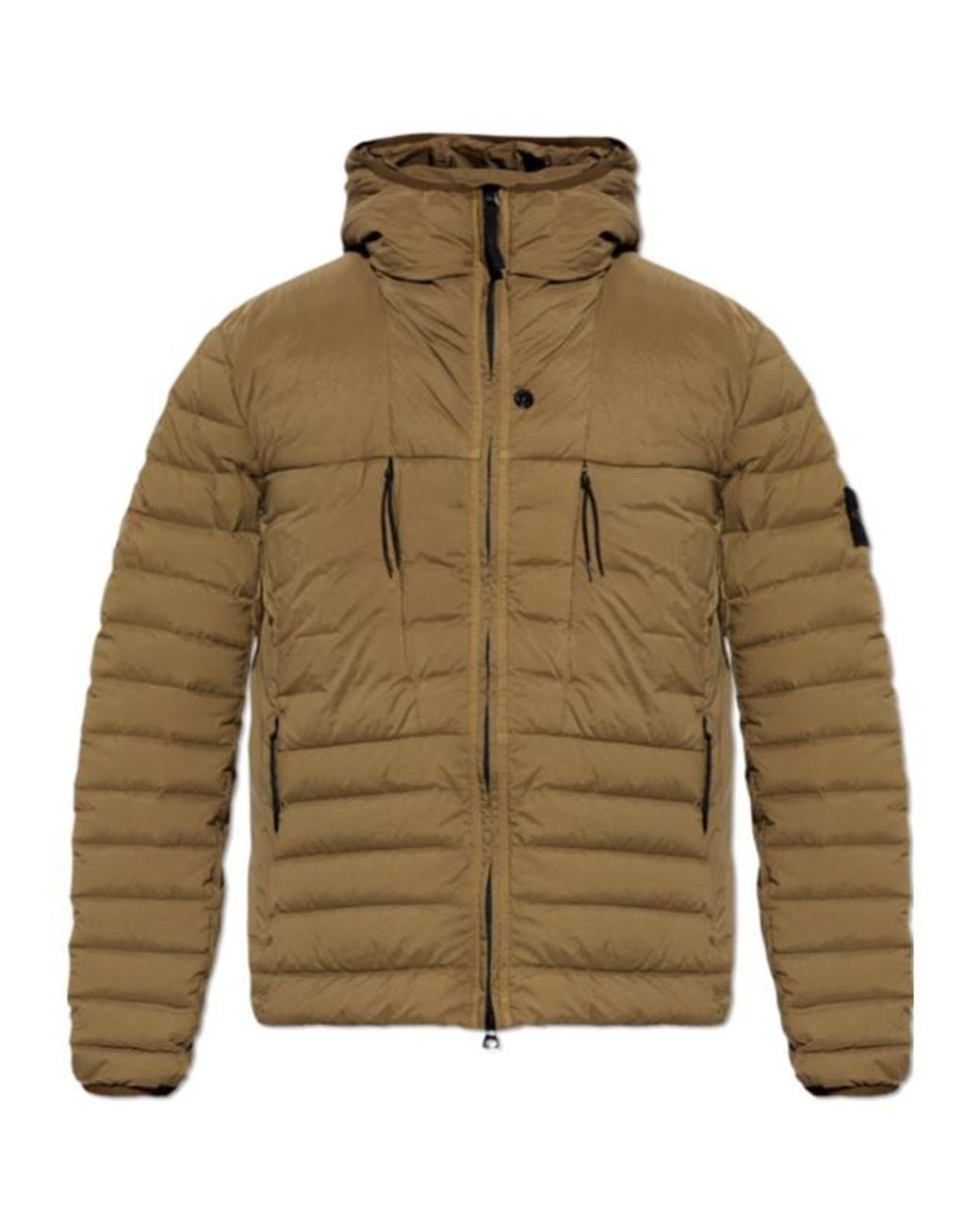 Stone Island Green Zipped Hooded Coat for men