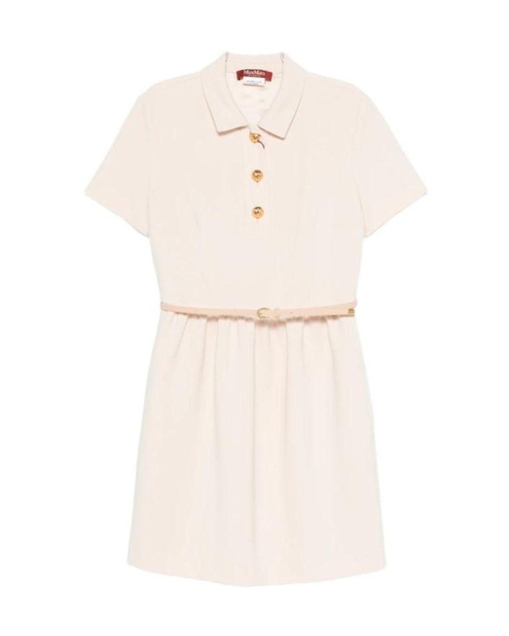 Max Mara Natural Short-Sleeved Dress