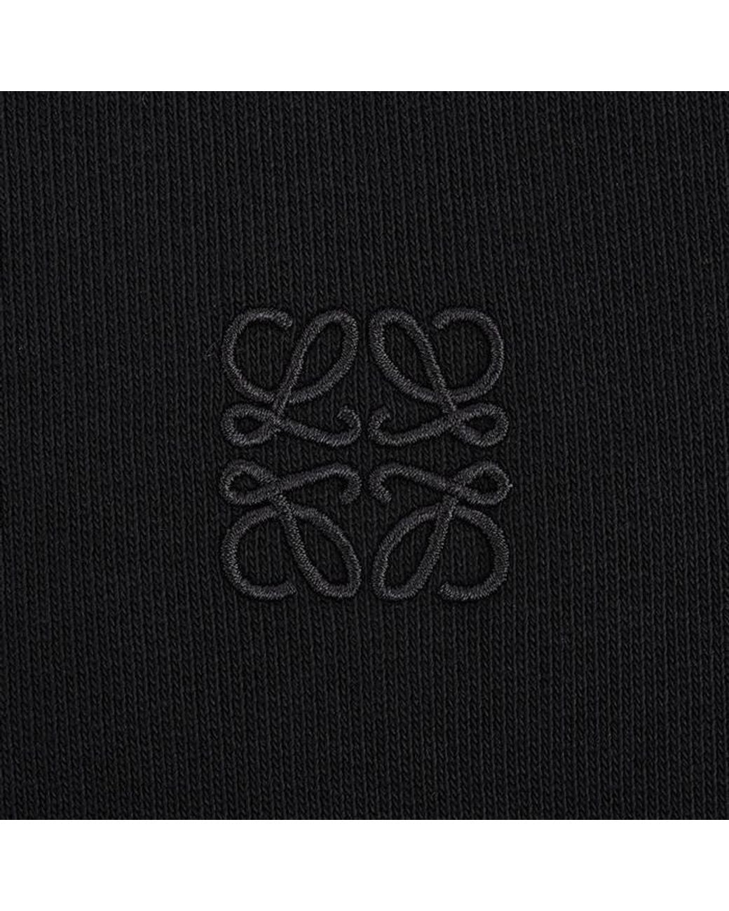 Loewe Black Long-Sleeved Drawstring Hoodie for men