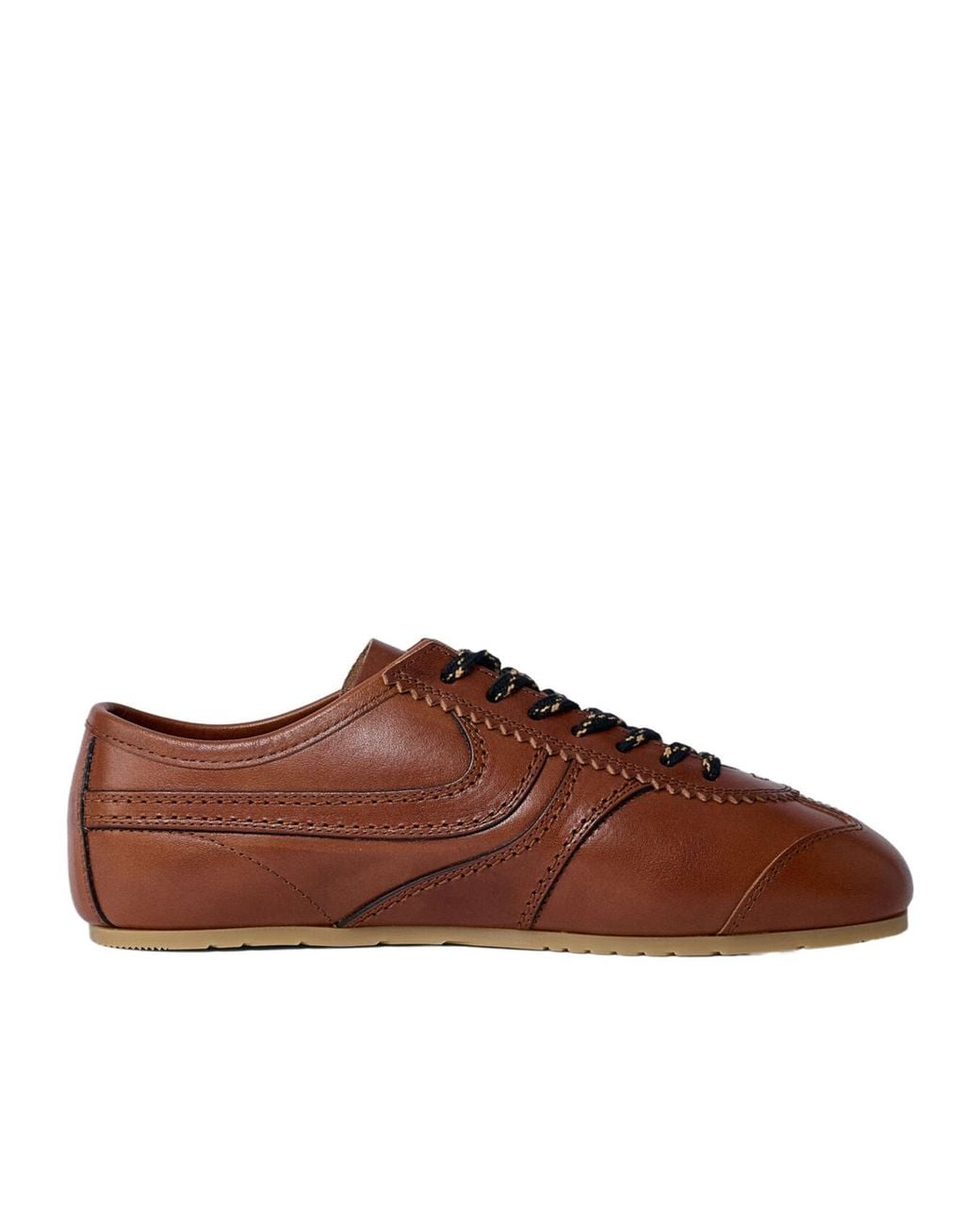 Dries Van Noten Brown Almond Toe Lace-Up Sneakers