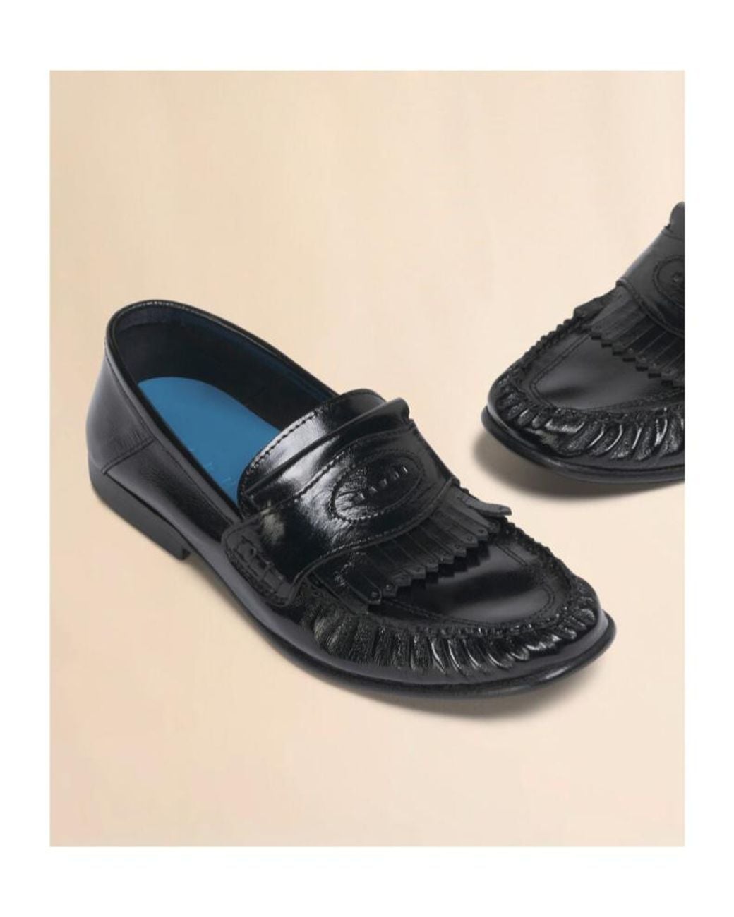 Marni Black Collapsible Heel Tassel Loafers