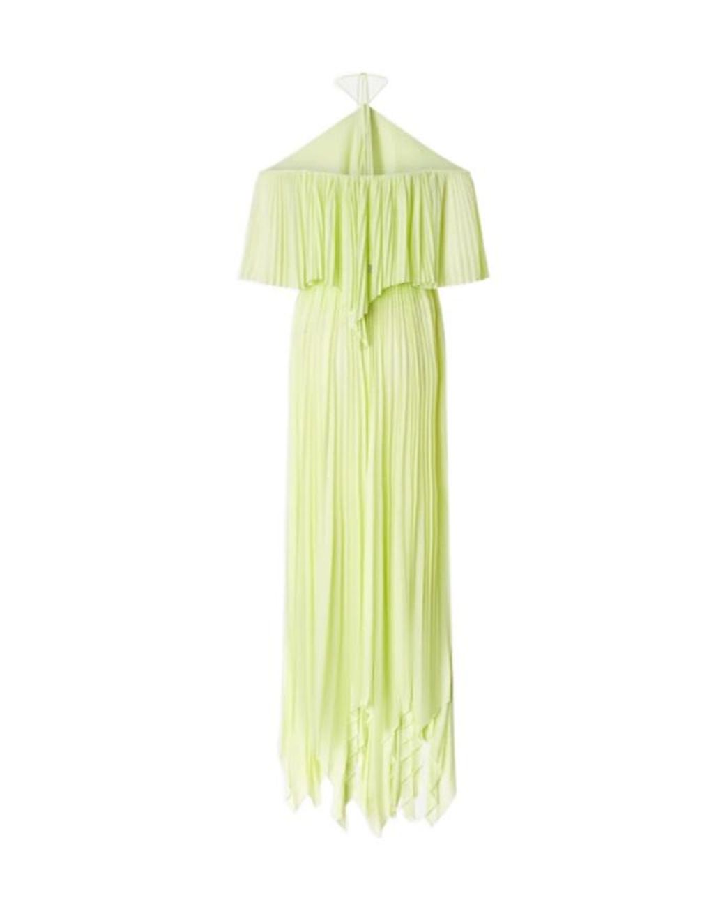 Pinko Green Draped Maxi Dress