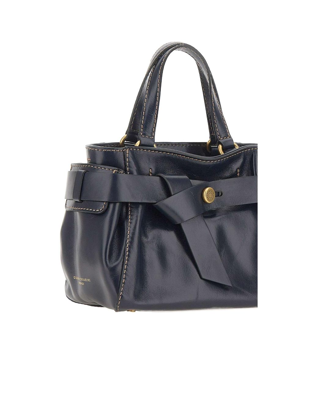 Gianni Chiarini Blue Miranda Knotted-Detail Handbag