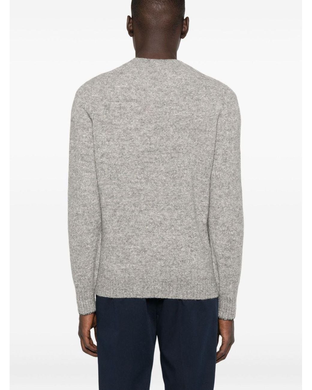 Brunello Cucinelli Gray Crew-Neck Long-Sleeve Sweater for men