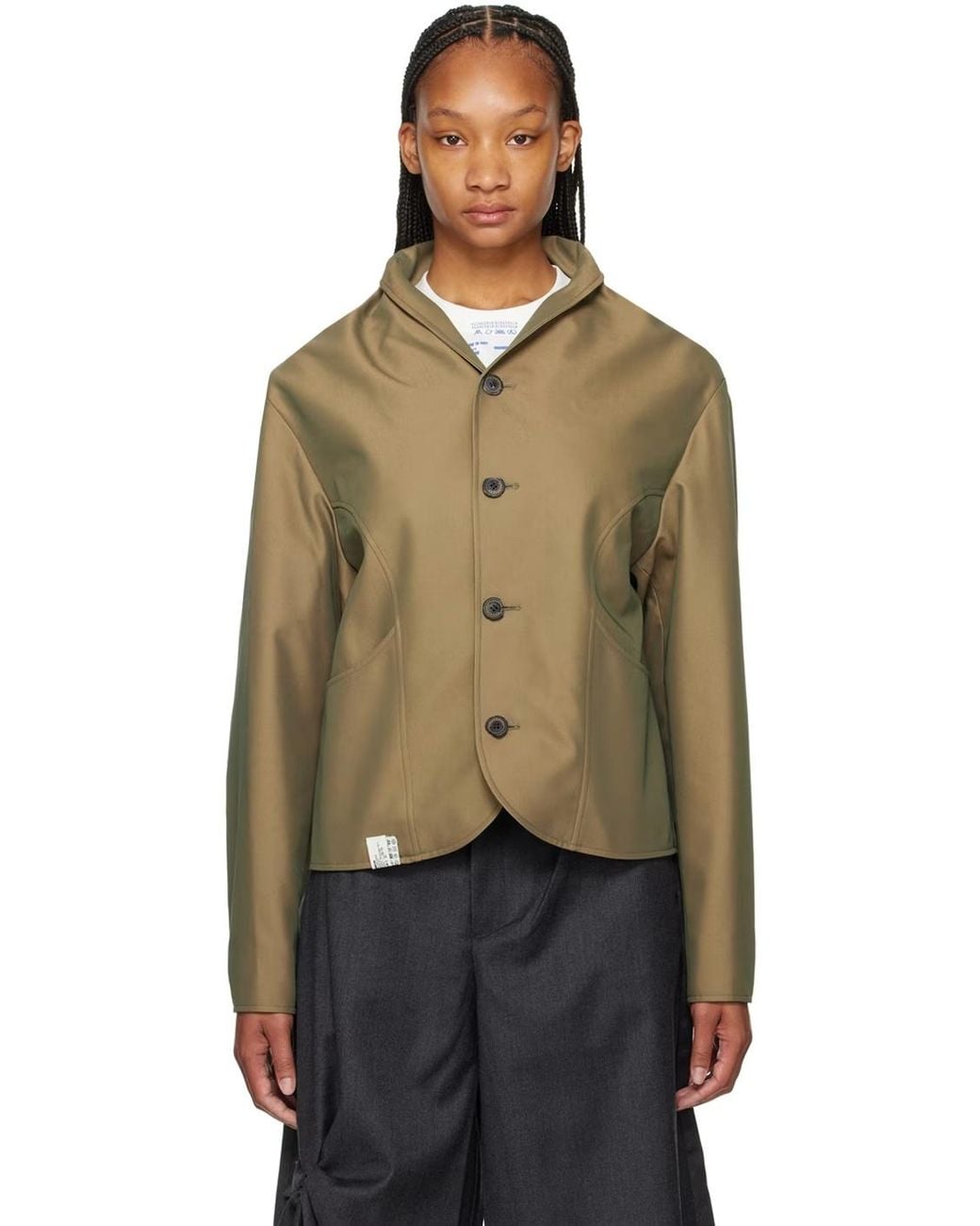 Adererror Green Buttoned Long-Sleeve Casual Jacket for men