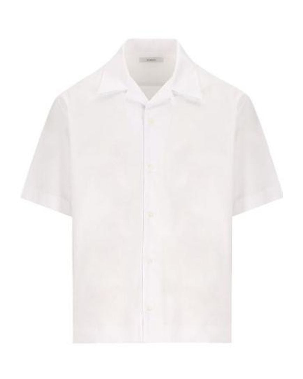Givenchy White Paris Logo Zigzag Stitching Short-Sleeved Shirt for men