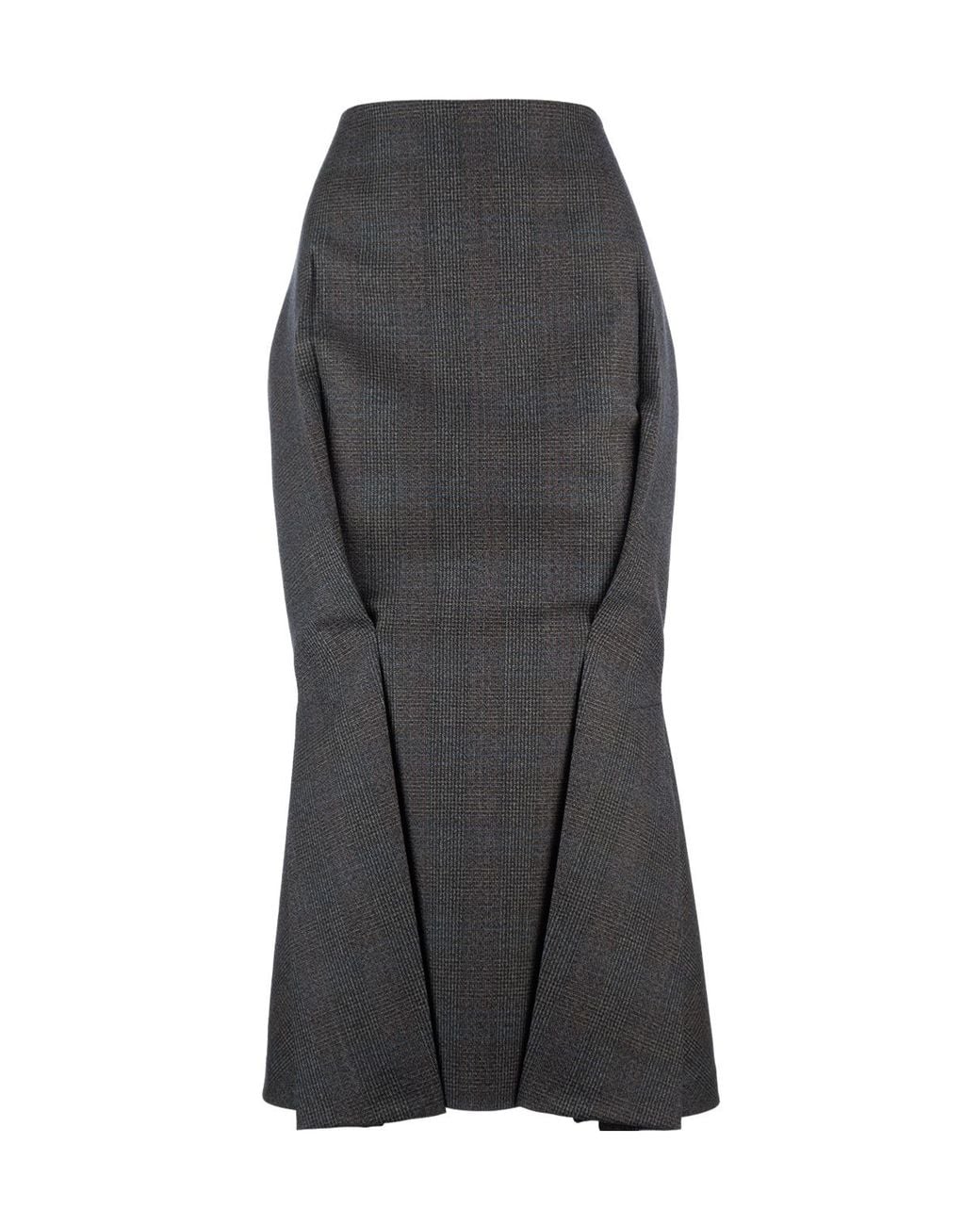 Prada Gray Wool Flared Skirt