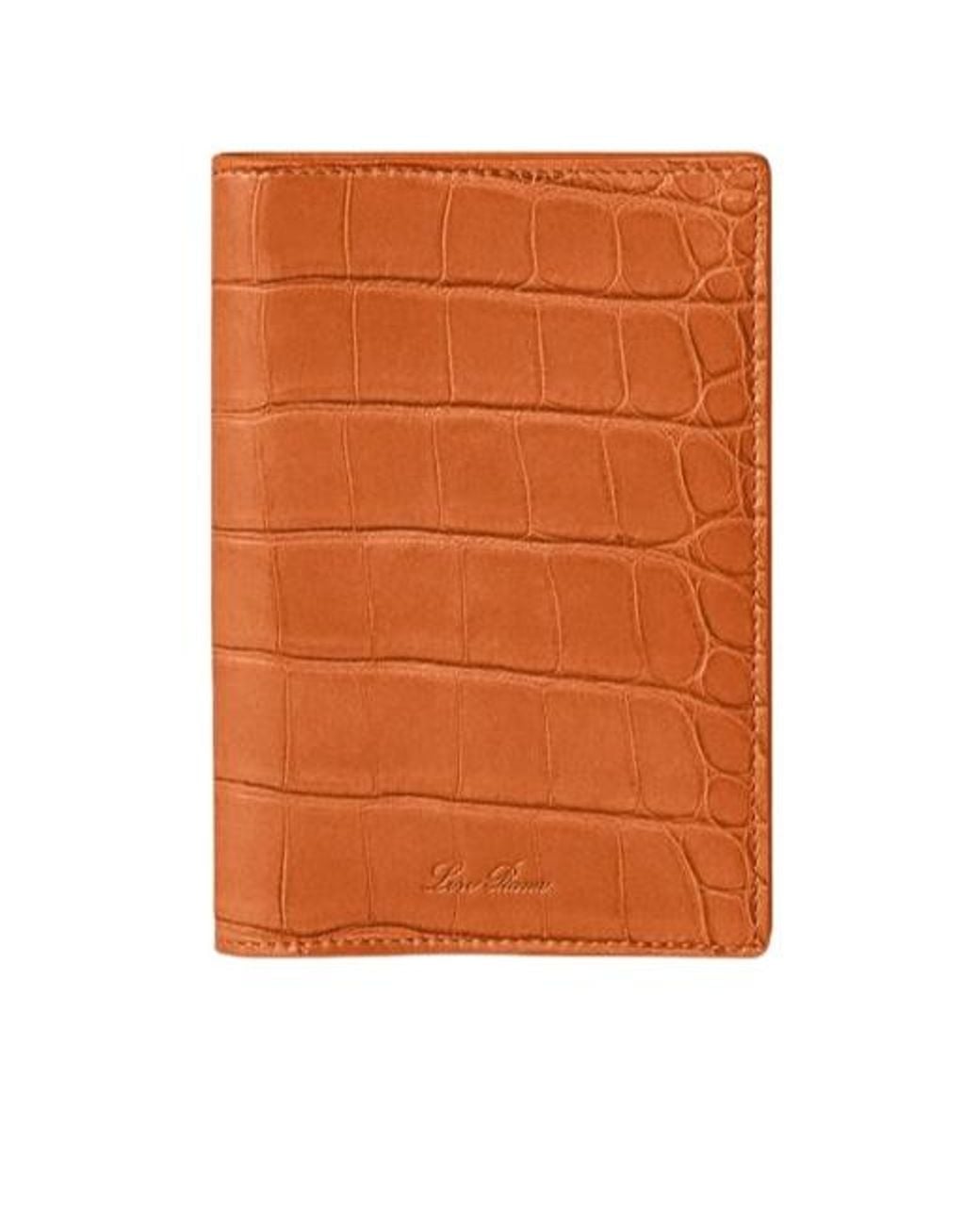 Loro Piana Orange Passport Card Holder