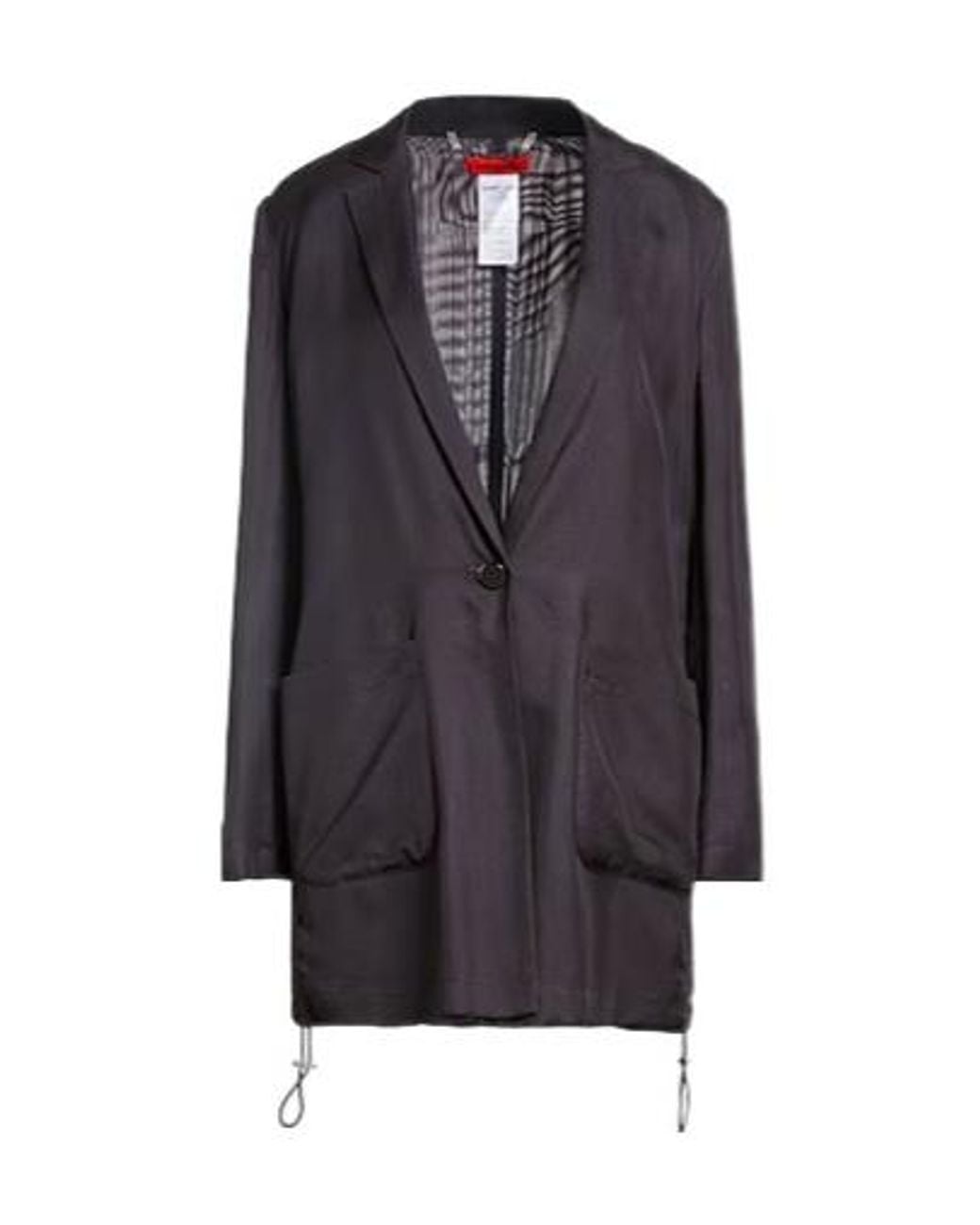 MAX&Co. Blue Solidcolor Woven Longsleeve Coat