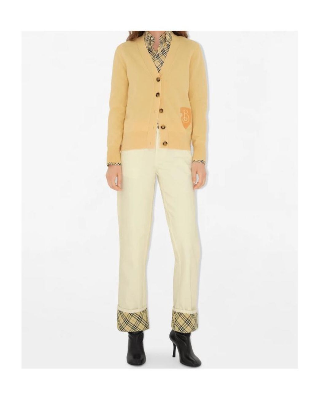 Burberry Yellow B Shield Knitted Cardigan