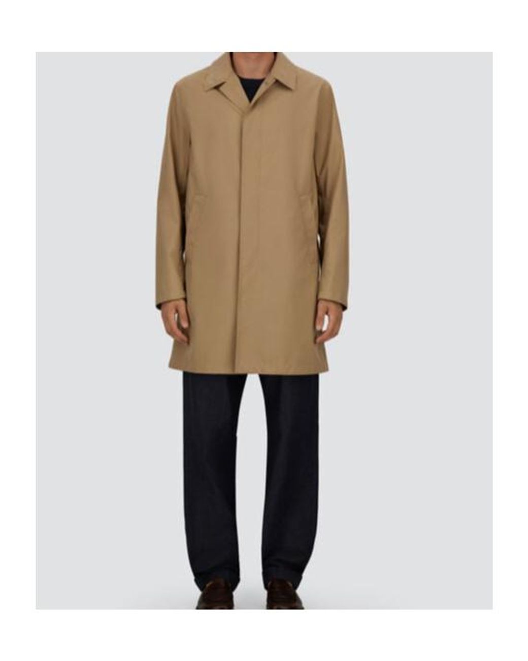 Herno Natural Long-Sleeved Buttoned Raincoat for men