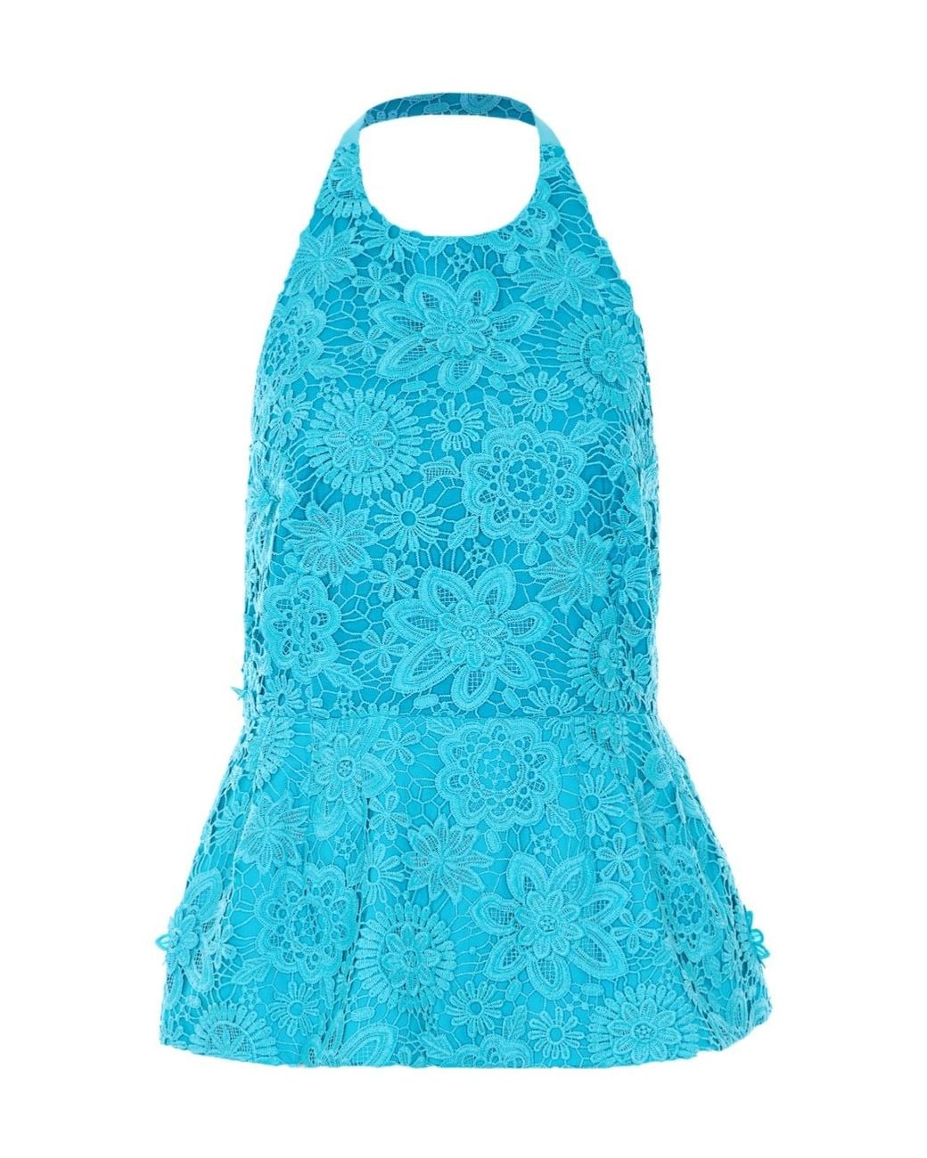 Essentiel Antwerp Blue Jarot Embroidered Halter Top