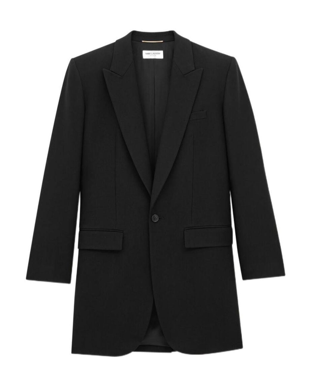 Saint Laurent Black Single-Breasted Long Jacket