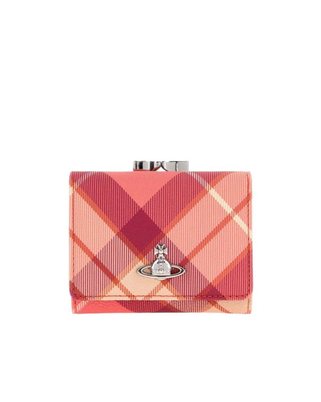 Vivienne Westwood Pink Small Check Frame Wallet