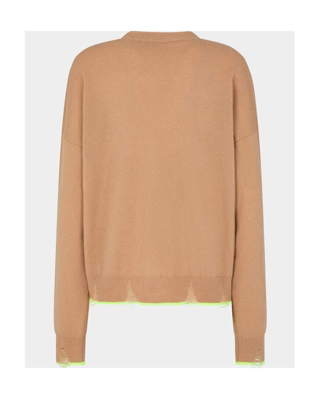 DSquared² Natural Distressed Contrast-Trim Cardigan