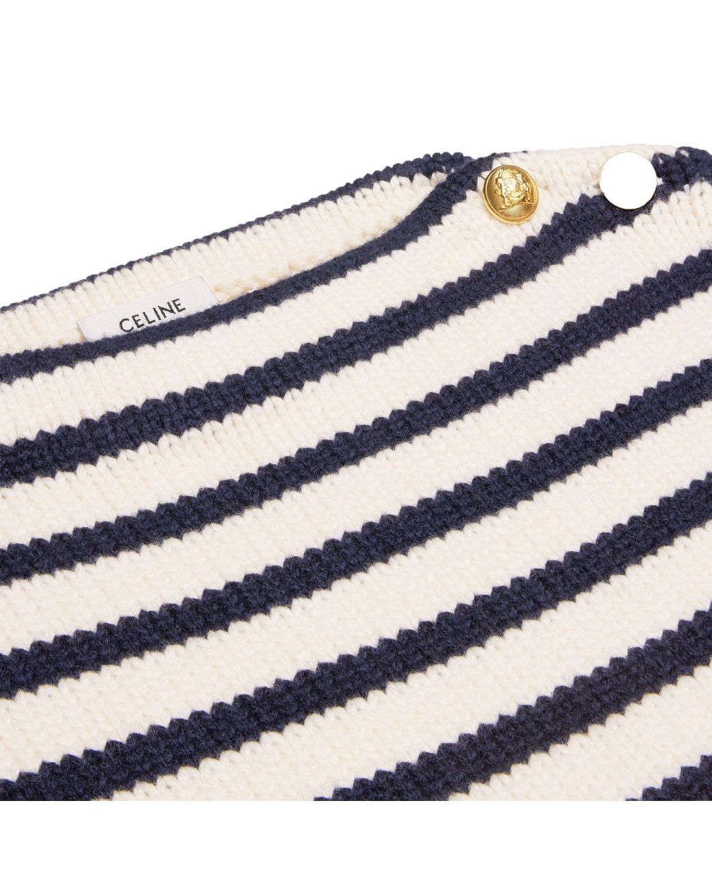 Céline Blue Boat Neck Marinière Sweater