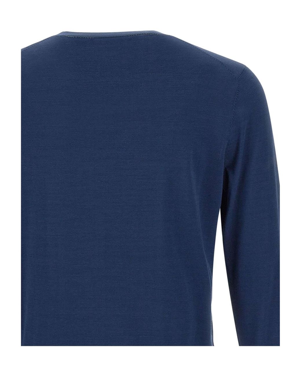 Kangra Cashmere Blue Kangra Crew Neck Regular Fit Sweater for men