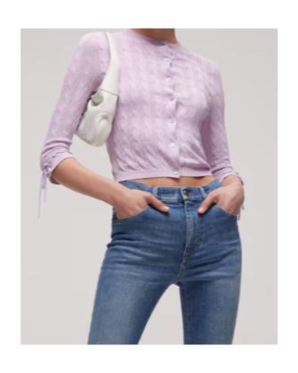 Gucci Purple Braided Cotton Blend Cardigan