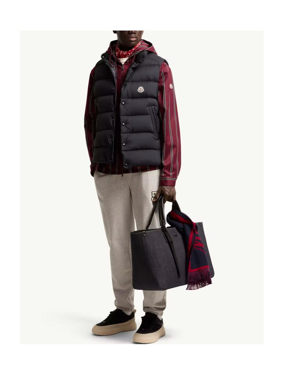 Moncler Black Tibb Zip-Up Padded Gilet for men