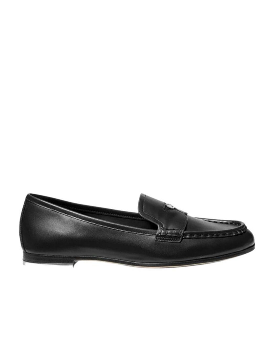 MICHAEL Michael Kors Black Jennings Logo-Plaque Leather Loafers
