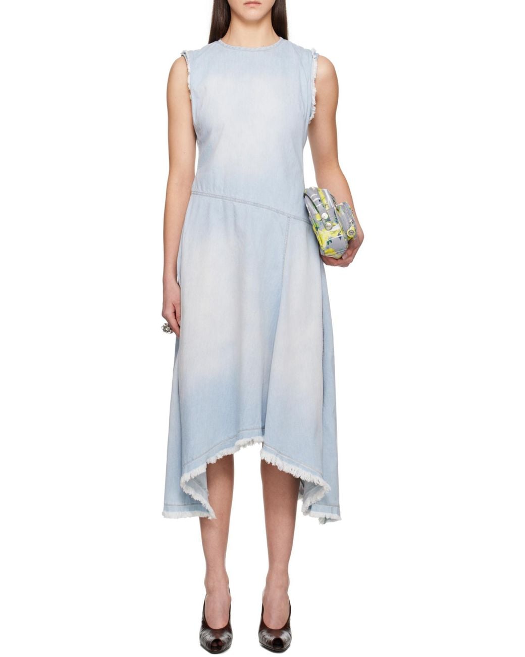 Acne Blue Sleeveless Asymmetric Hem Dress