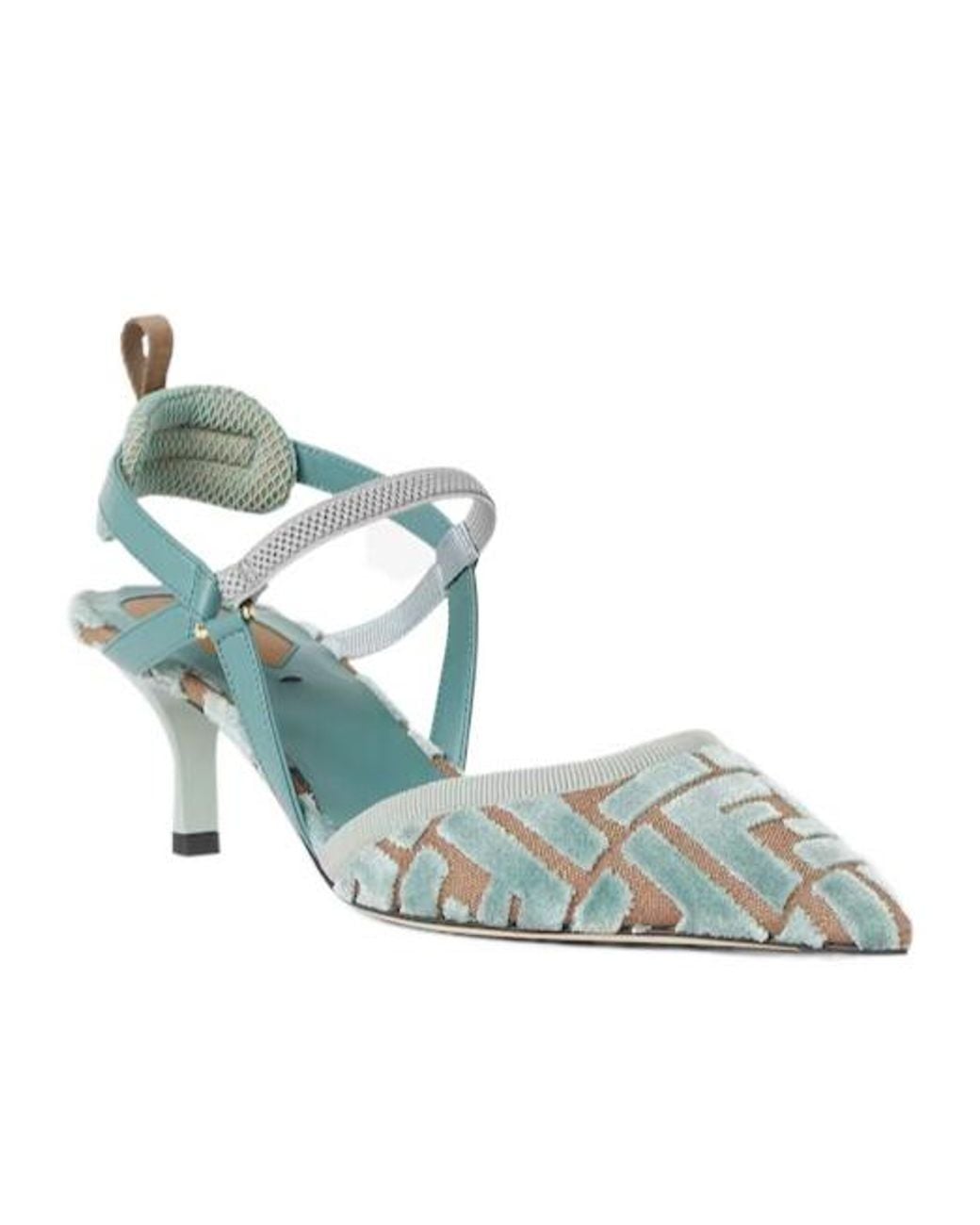 Fendi Blue Medium-Heeled Slingbacks