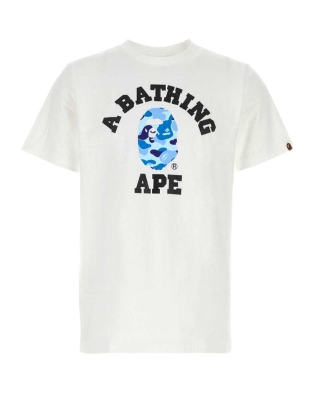 A Bathing Ape White Abc Camo College T-Shirt for men