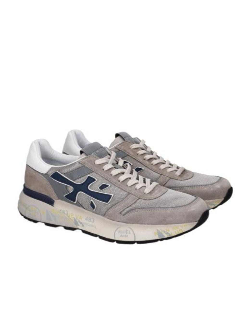 Premiata Gray Round-Toe Sneakers for men