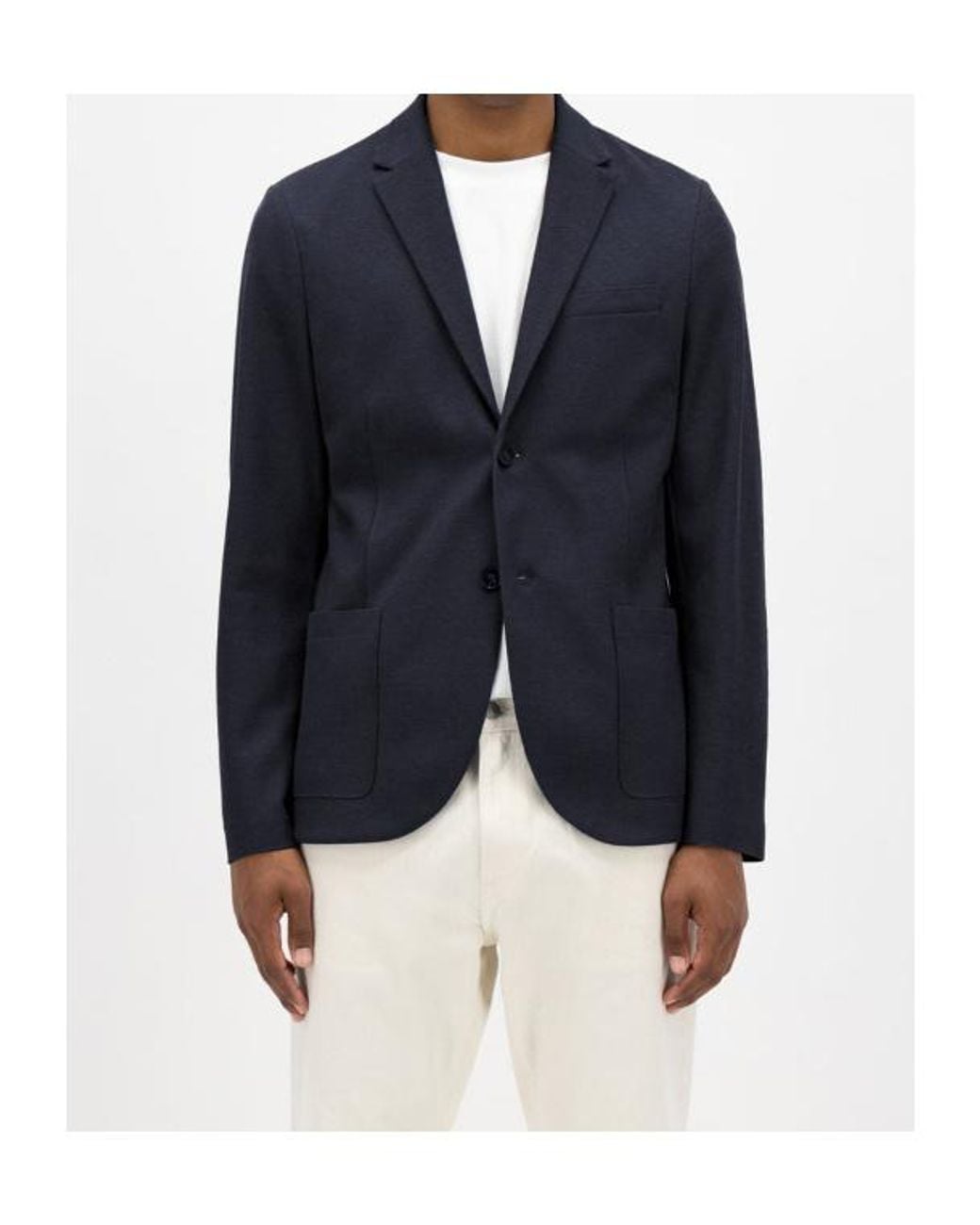 Harris Wharf London Blue Textured Two-Button Blazer for men