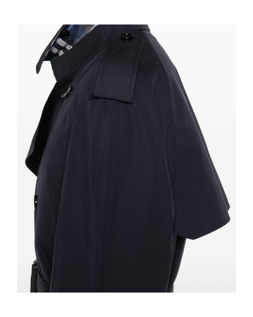 Burberry Blue Button Belted Coat for men