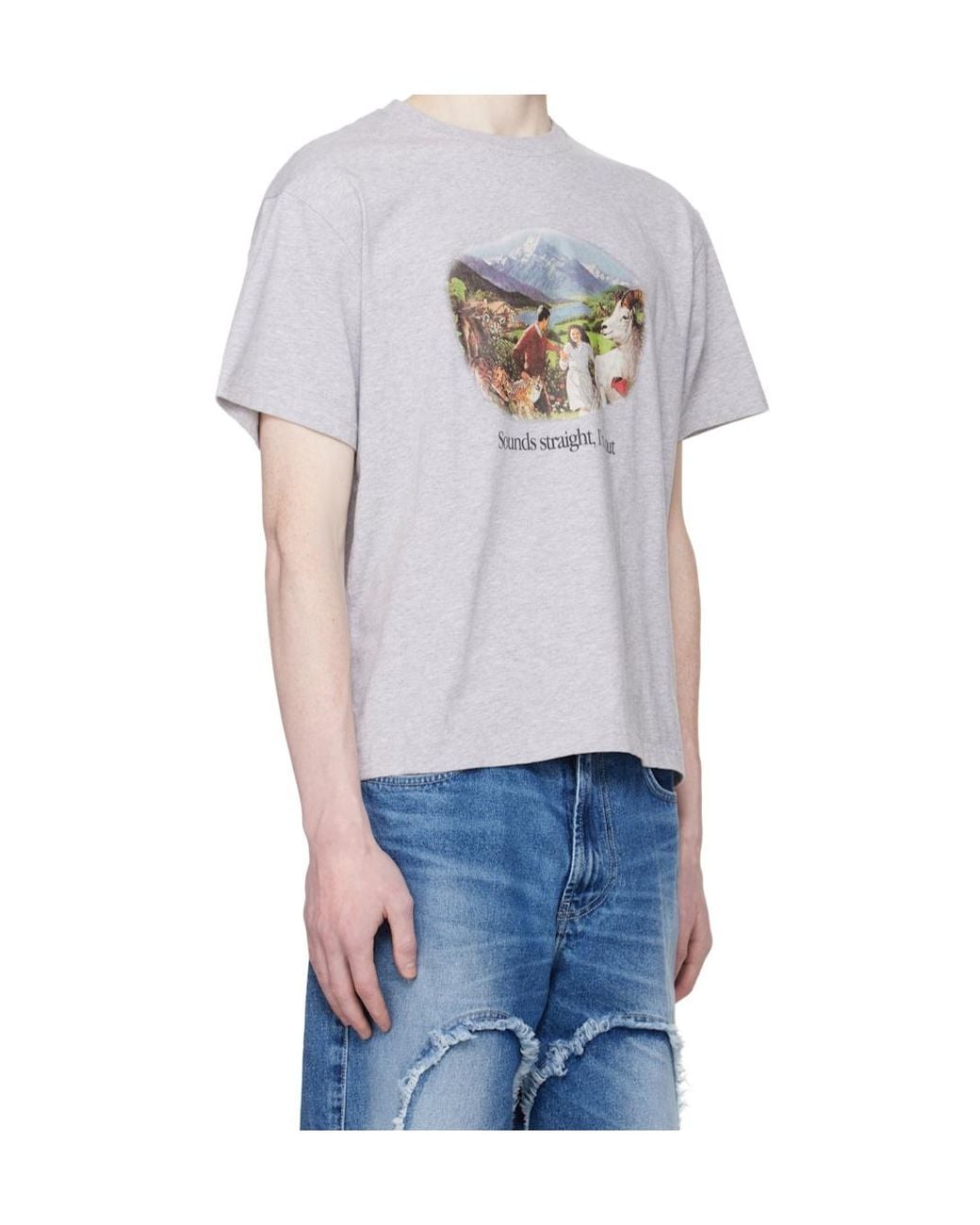 Carne Bollente White Sounds Straight, I'M Out Graphic-Print T-Shirt for men