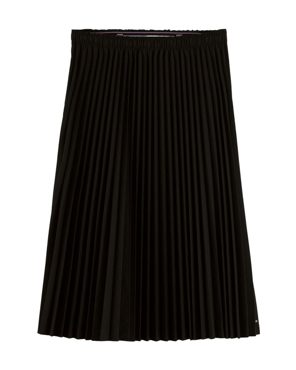 Tommy Hilfiger Black Pleated Midi Skirt