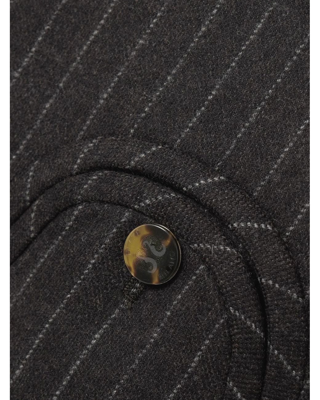 Blazé Milano Black Pinstriped Wool And Cashmere-Blend Vest