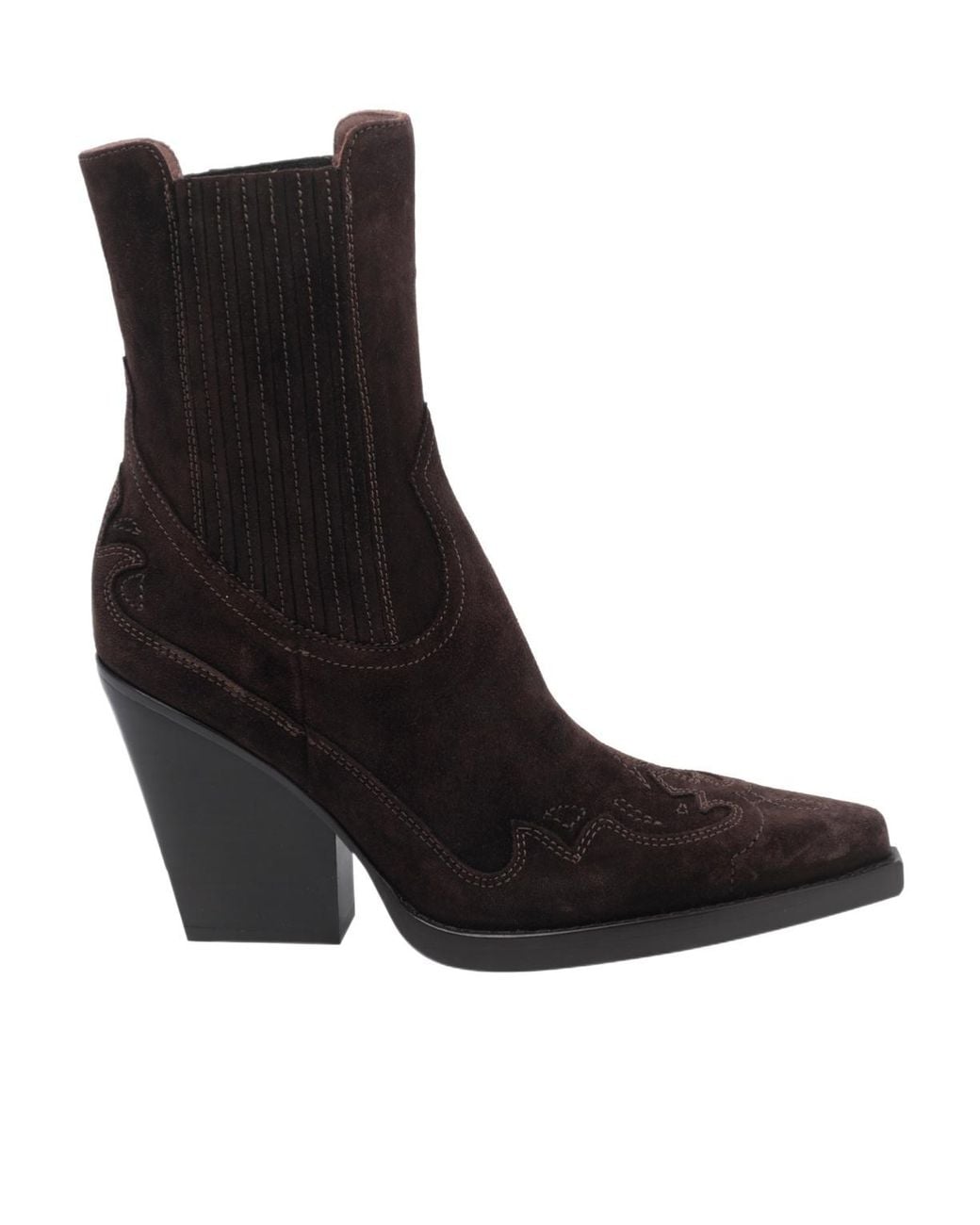Paris Texas Black Texano Pointed-Toe Boots