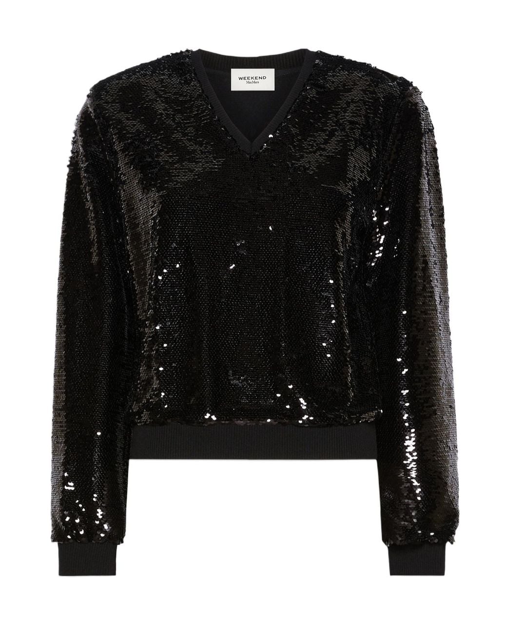 Weekend by Maxmara Black Jersey And Sequin Blouse