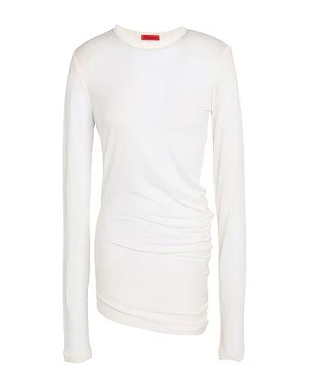 MAX&Co. White Solid Color Long Sleeve T-Shirt