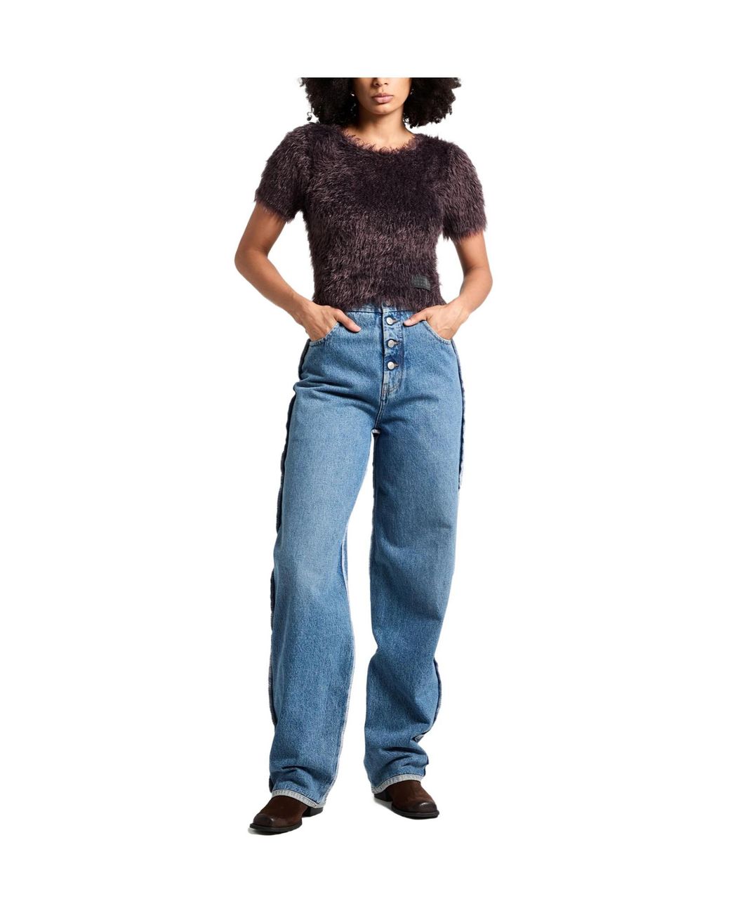 MM6 by Maison Margiela Blue Medium Straight-Leg