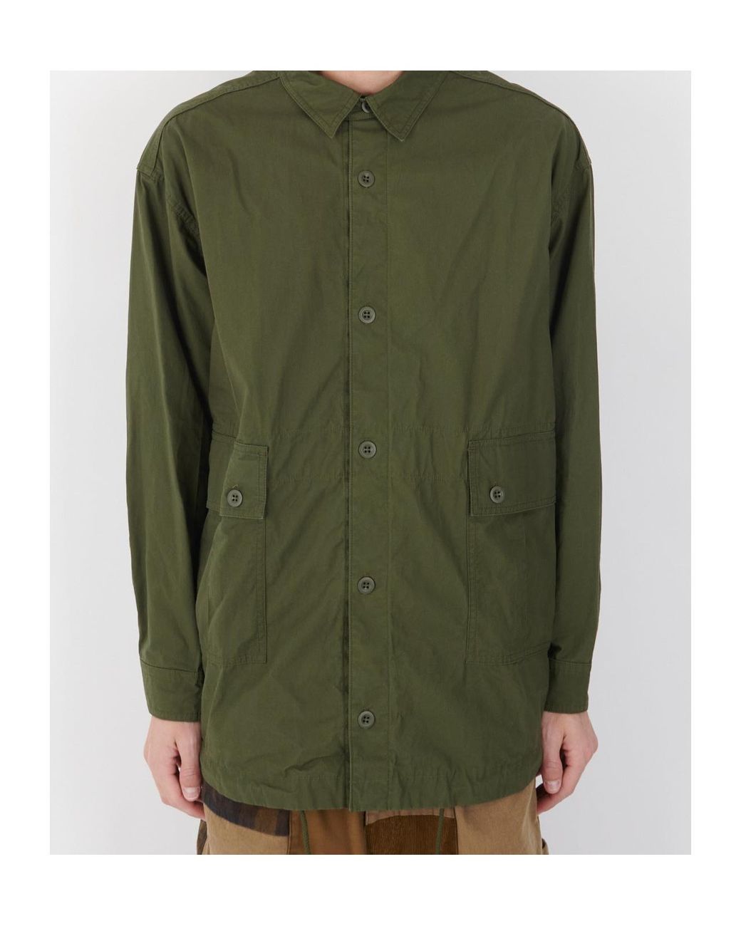 Comme des Garçons Green Cotton Overshirt Army for men