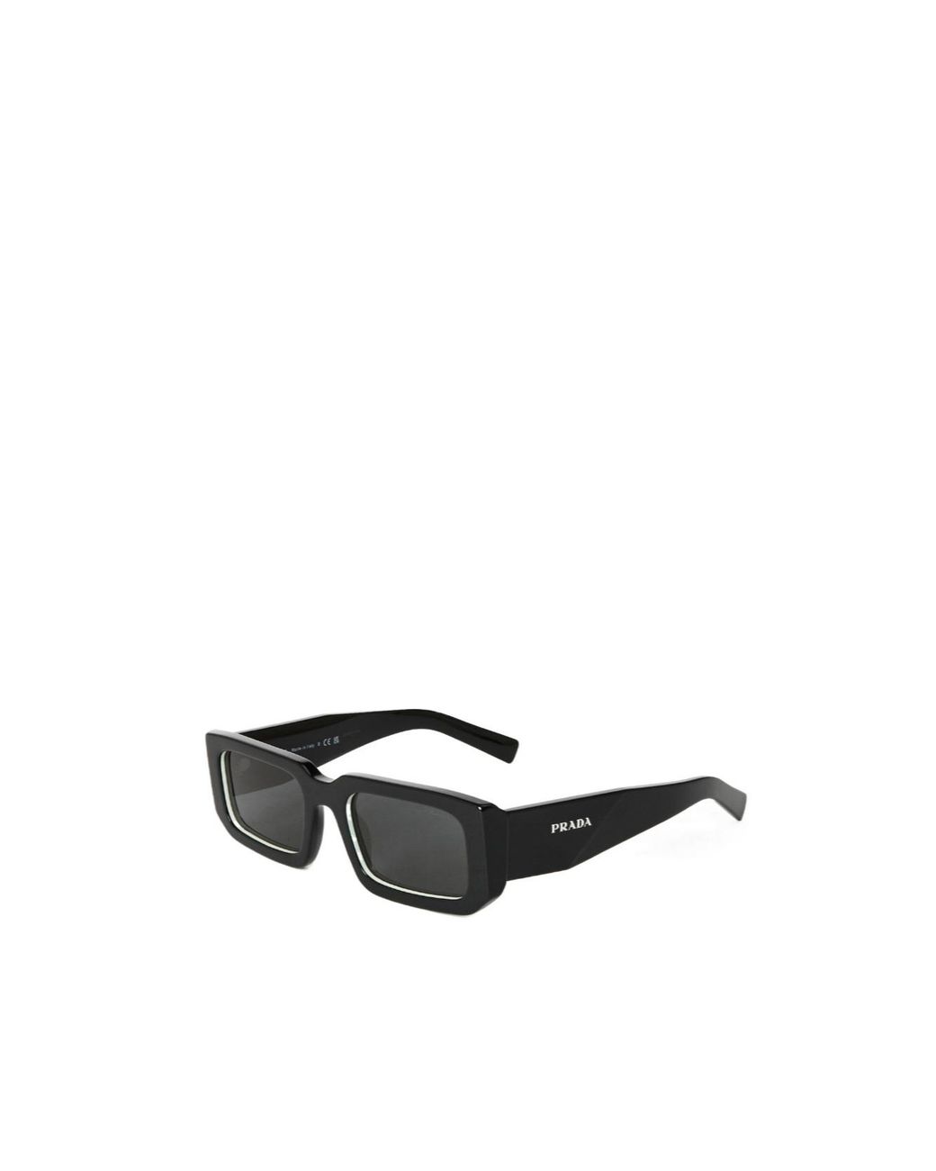 Prada White Acetate Rectangular Sunglasses for men