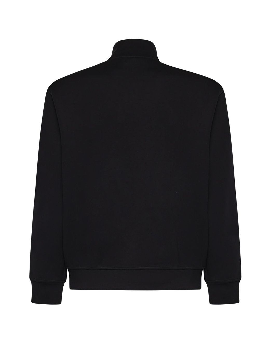 Emporio Armani Black Zip-Up Stand-Collar Sweater for men
