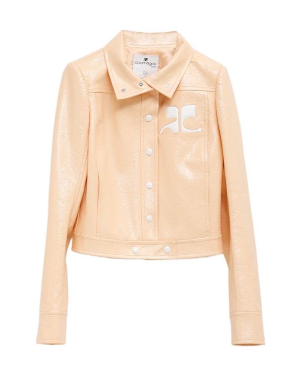 Courreges Natural Courrèges Vinyl Collared Button-Up Jacket