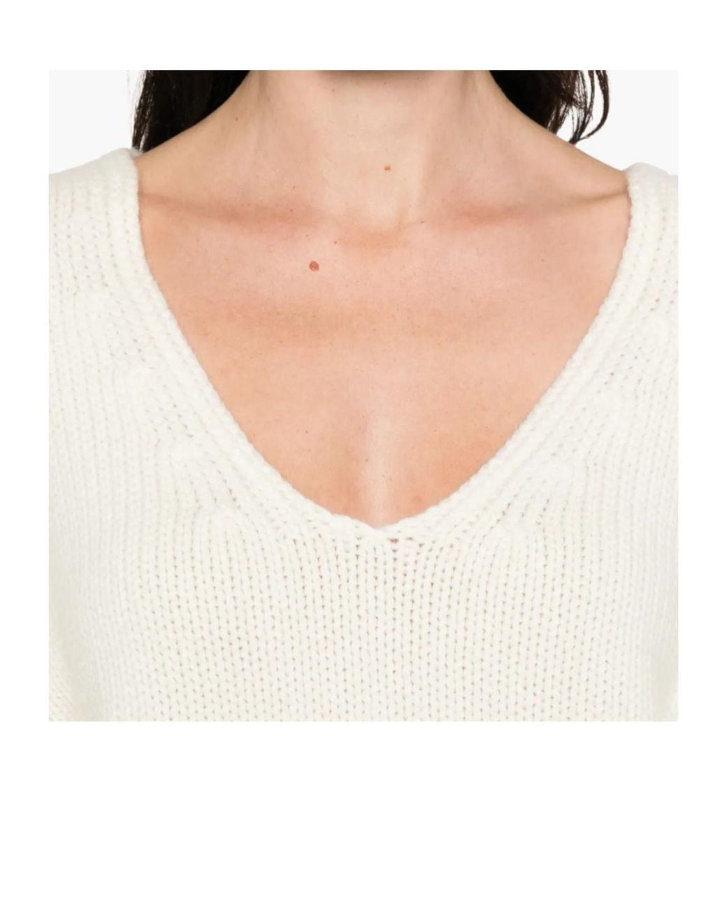 Soft Goat White Spaghetti-Strap Cashmere Top
