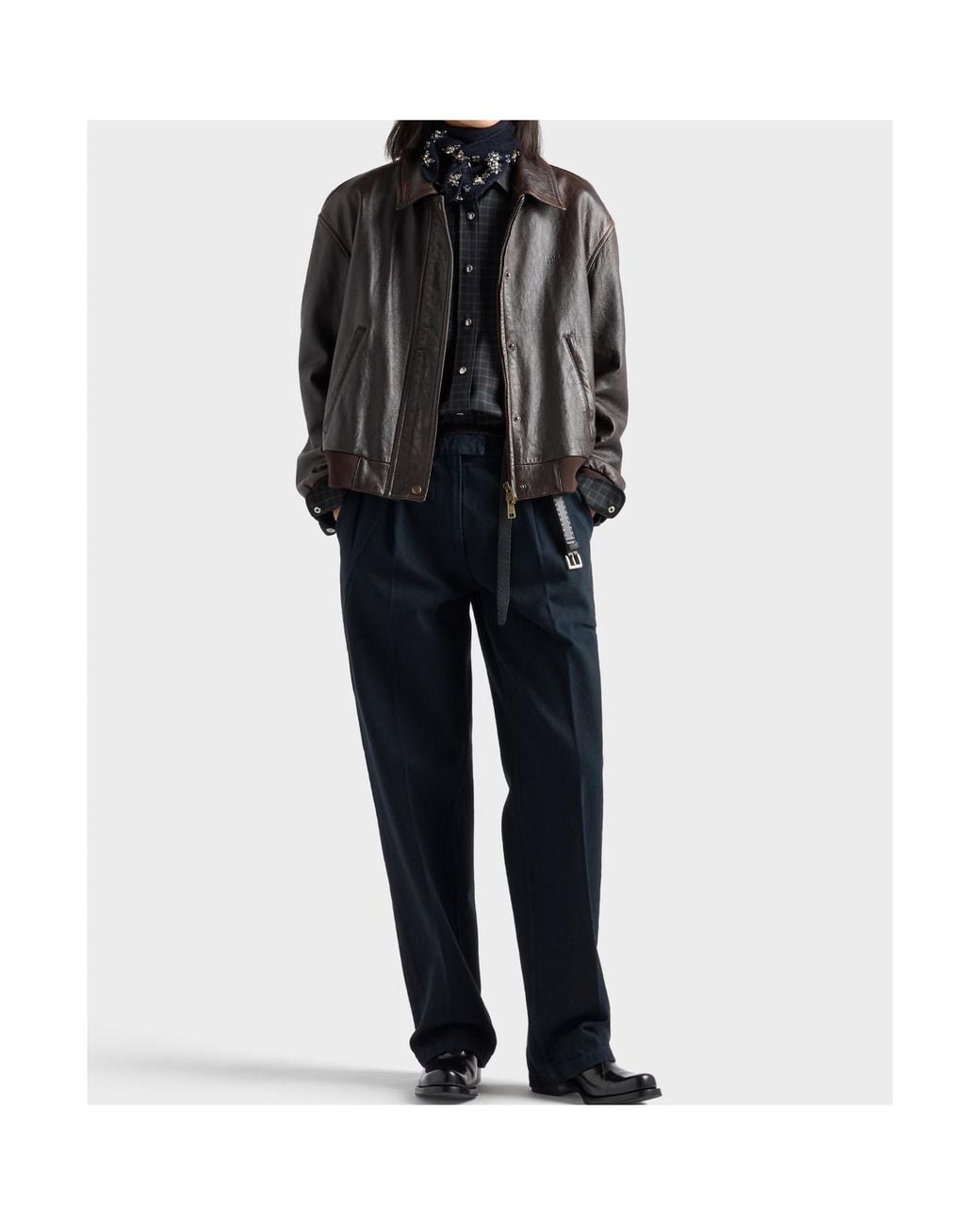 Prada Blue Checked Wool Shirt